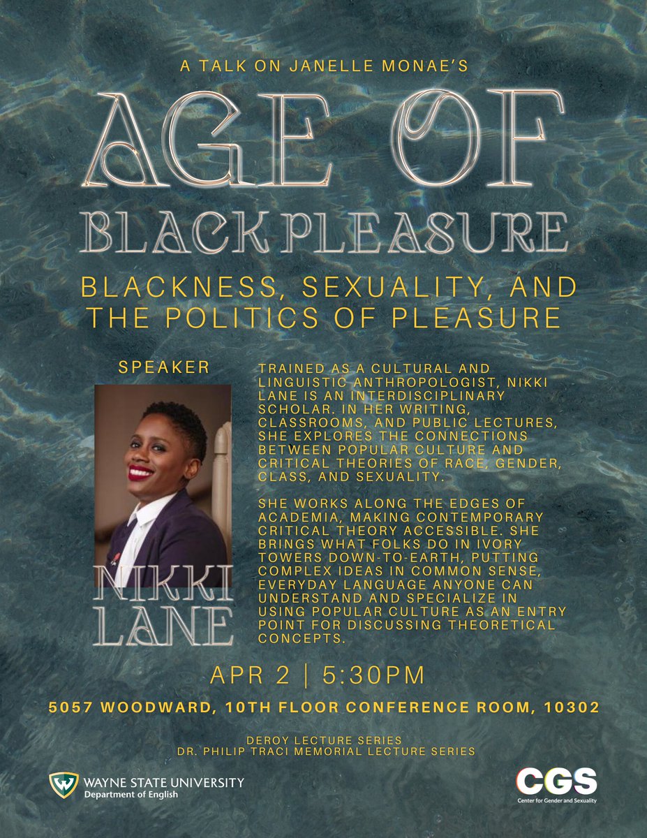 Come out to see a talk given by Dr. Lane, who has published on Missy Elliott, Megan Thee Stallion, and Janelle Monae!  #wsu #wsuclas #wsuenglishdepartment

To learn more about Dr. Lane, click the link below!

thedoctorlane.com/about/