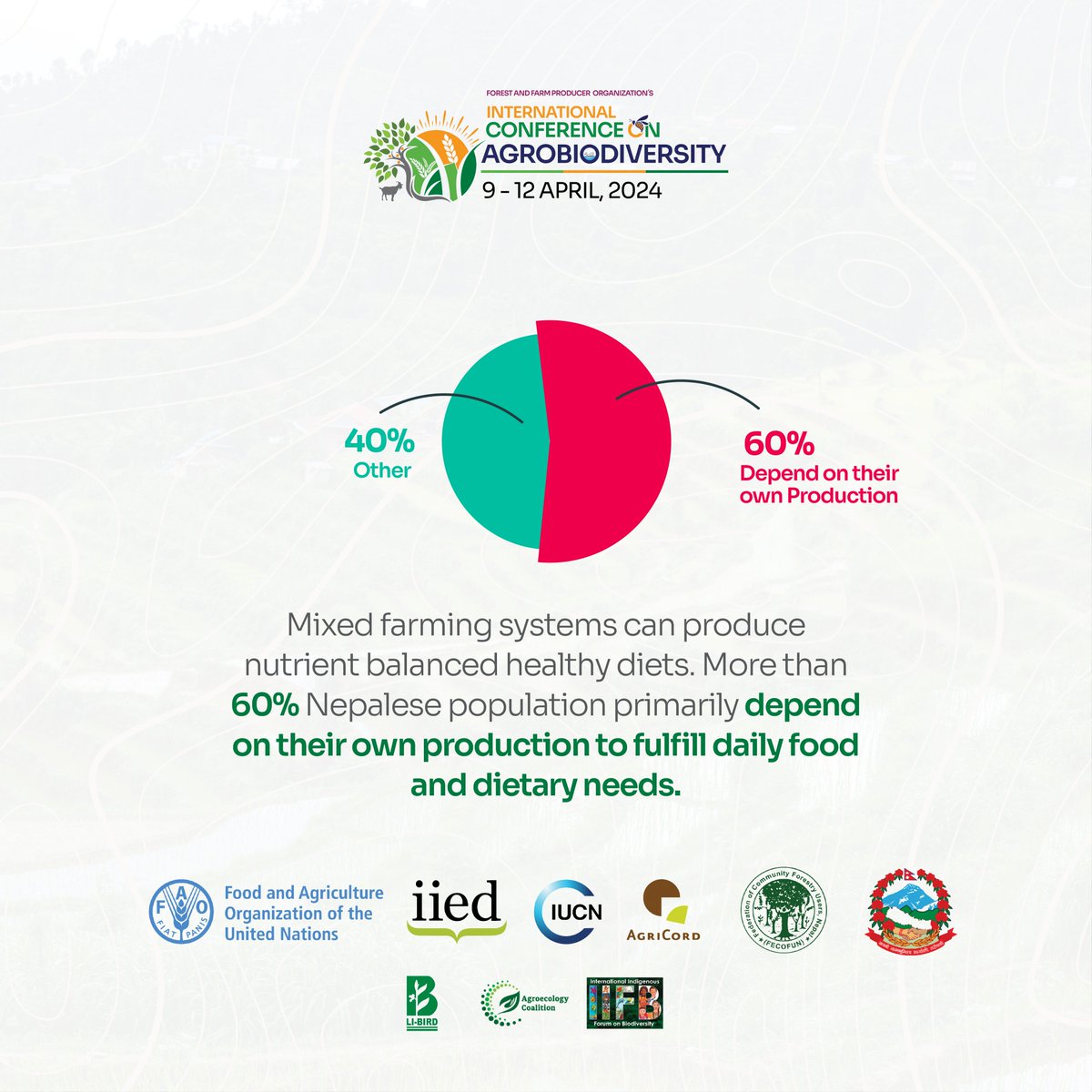 Please register to the link fao.zoom.us/webinar/regist… for the virtual participation in International Conference on Agrobiodiversity #ICA2024 #FFF #InternationalConferenceonAgrobiodiversity #4Betters