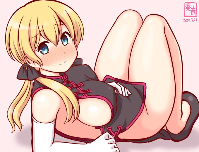 「私!? …分かった、任せといてっ! ビスマルク姉さまの分も必要かなぁ? ねっ」#艦これ版真剣お絵描き60分一本勝負_20240321#プリンツ・オイゲン 