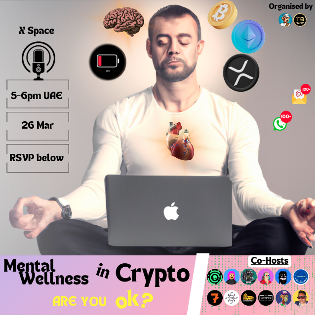 In the midst of all this #crypto chaos and craze, are you all really OK? I'm feeling more fried than a meme already & @Token2049 hasn't even started. Join me for a calming discussion before we begin to think about April.. 🎙️twitter.com/i/spaces/1OyKA… 🫱🏼‍🫲🏽Our Co-Hosts🫱🏼…