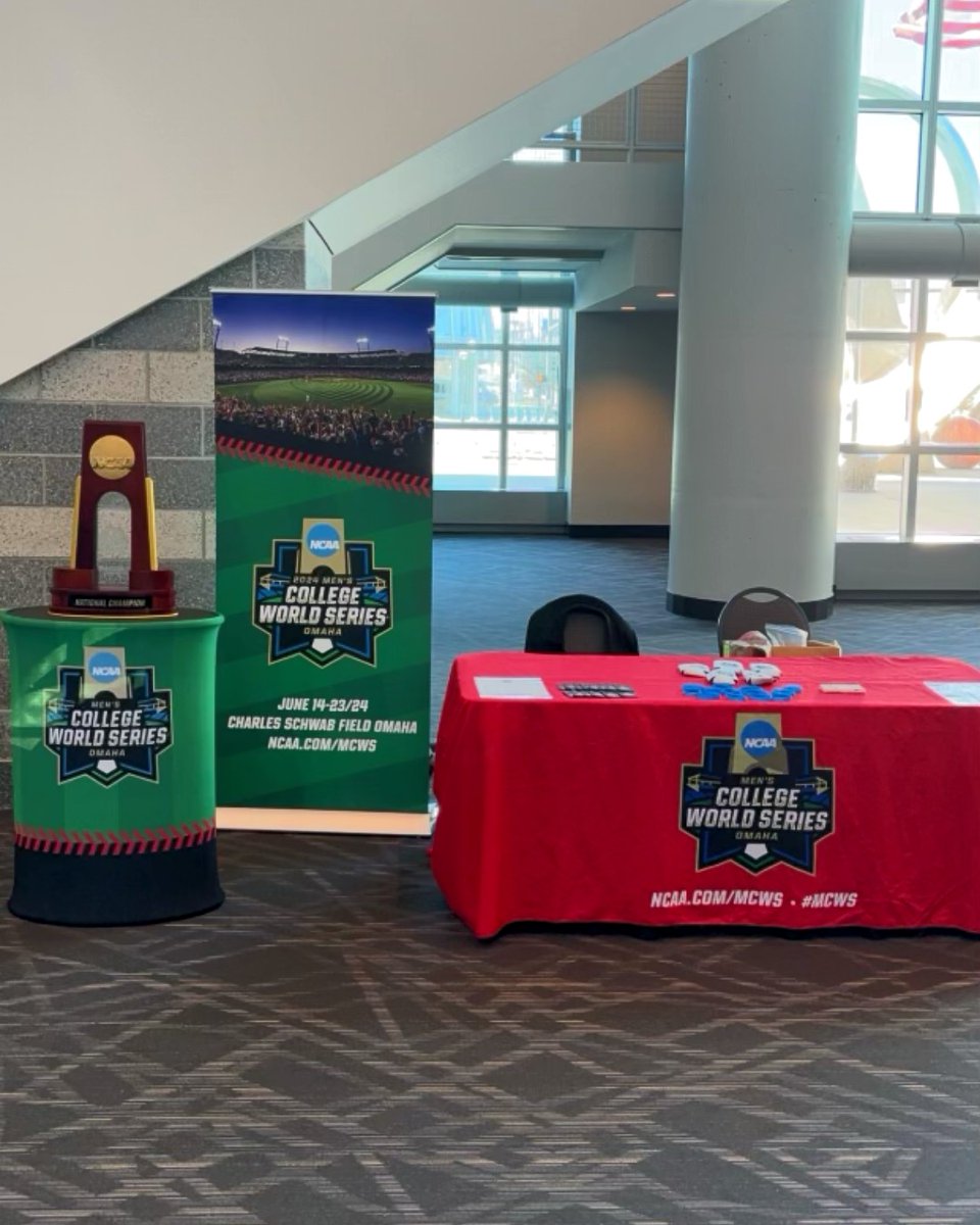 If you find yourself attending the First and Second Rounds of the Men's NCAA Basketball Tournament in Omaha, make sure to stop by and get your picture taken with the MCWS Trophy! #MCWS | #RoadToOmaha | #CWSOmaha