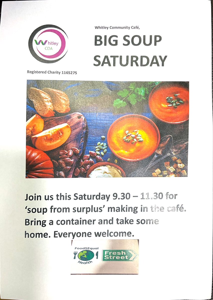 Come and join us on Saturday morning. Everyone welcome