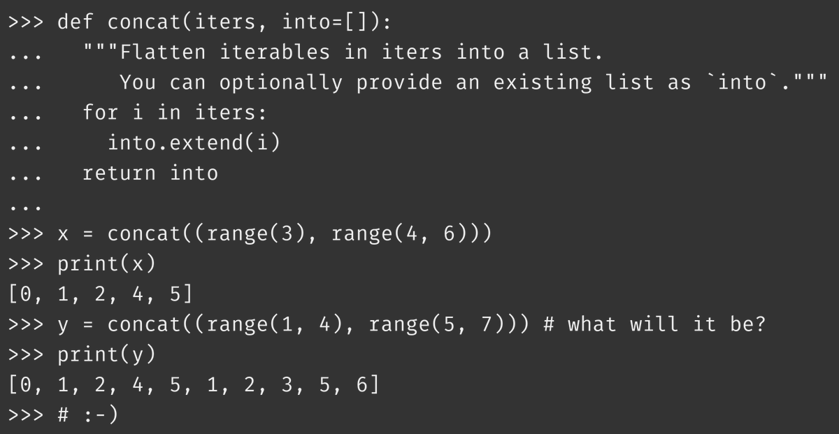 voooooogel's tweet image. python is a very normal language with intuitive semantics