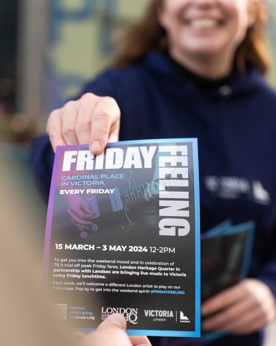 Kick off the weekend with uplifting beats Fridays at Cardinal Place between 12pm &amp; 2pm. 🎶

Each week, new artists take to the stage. This Friday, get ready for the talented <a href="/Ccampbellmusic/">Charlotte Campbell 🌹</a>! 😍

(For the ultimate Friday feels enjoy alongside a light bite &amp; a cheeky tipple! 😉)