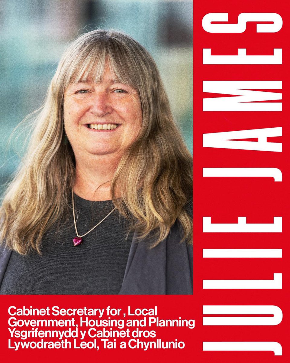 Llongyfarchiadau / congratulations @JulieJamesMS on your appointment as the Cabinet Secretary for Local Government, Housing and Planning!