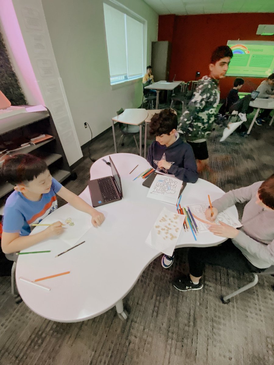 Celebrated St. Patrick’s Day a little late with some coloring &amp; Lucky Charms during advisory time! 🍀🌈
