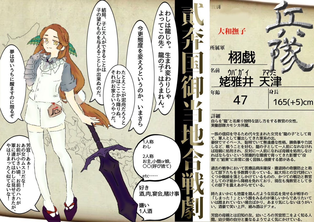 toma_con's tweet photo. 引き続きこちらの創作企画(@nikokugeki)に参加失礼いたします。

自らを龍と名乗る鬼教官です。🐉

事前などは特にありませんので仲良くしていただければ幸いです。よろしくお願いいたします。

 #貮国劇_軍人許可証 
 #貮国劇_兵隊 
 #貮国劇_栩戯 https://t.co/Kzzw3M3w8R