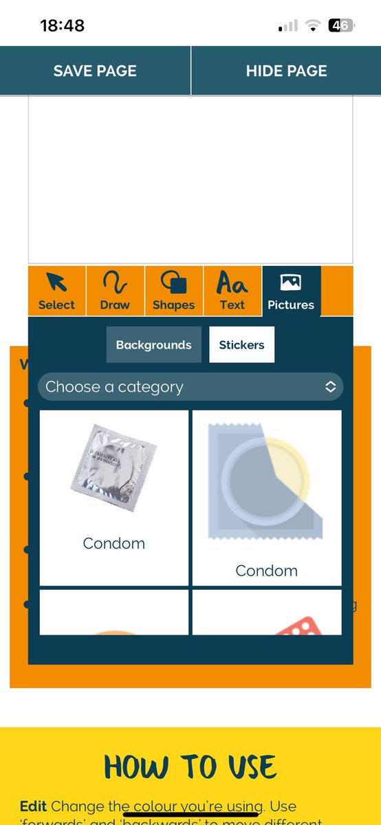 LifeExpands's tweet image. @childline my 8 year old daughter was using your online ‘artbox’, which includes stickers of beer, condoms, the pill and pregnancy tests.

What age is this aimed at, please?  

How is this is appropriate for 8 year olds? @NSPCC 

childline.org.uk/toolbox/art-bo…