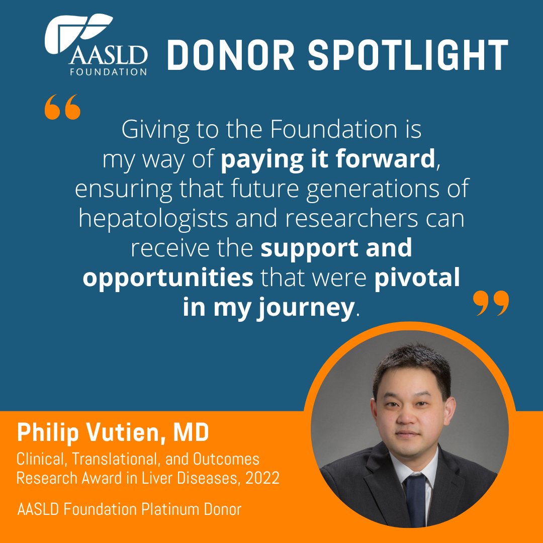 As a 2022 AASLD Foundation Awardee, Dr. Philip Vutien recognizes the personal impact the Foundation has made on his career. Support the future of #hepatology today: aasldfoundation.org/support-our-ca…