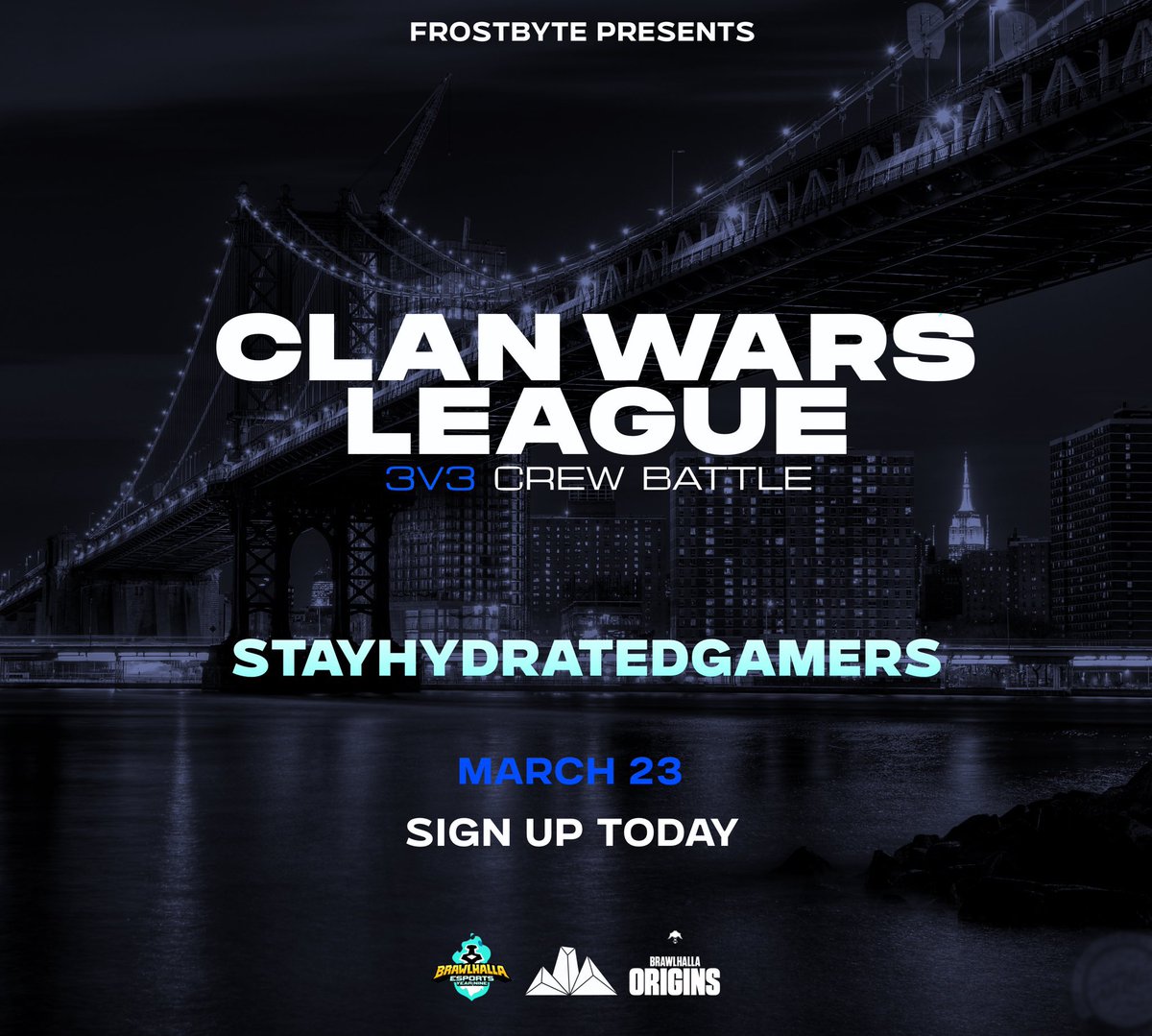 Esports_SiB's tweet photo. ACTION PACKED WEEKEND ❄️

DROPS ARE ON 🟪👾

Saturday March 23rd

CREW BATTLE 3v3 w 👥@StayHydratedFGC 
Sponsored By @DropdazVR

Sunday March 24th

FROSTBYTE #1 👤
Sponsored by @ProBrawlhalla

Both events will be streamed on our Official Twitch 
https://t.co/AVHXMosb1K

LINKS ⬇️ https://t.co/s0pxYsGlCy