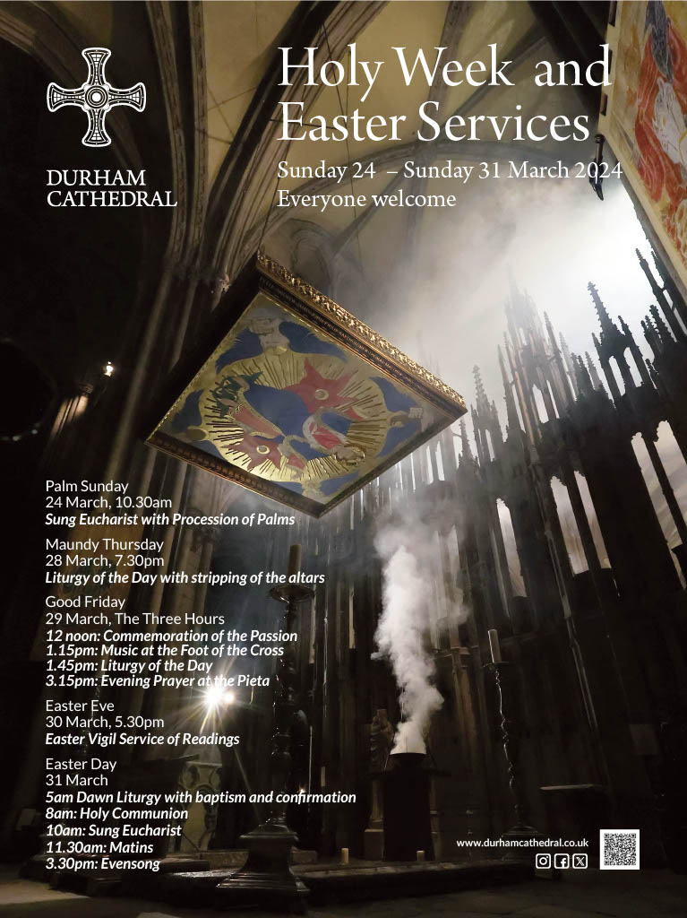 Join us this Holy Week for services, with prayers, choral music and readings, as we commemorate the passion, death and resurrection of Jesus Christ