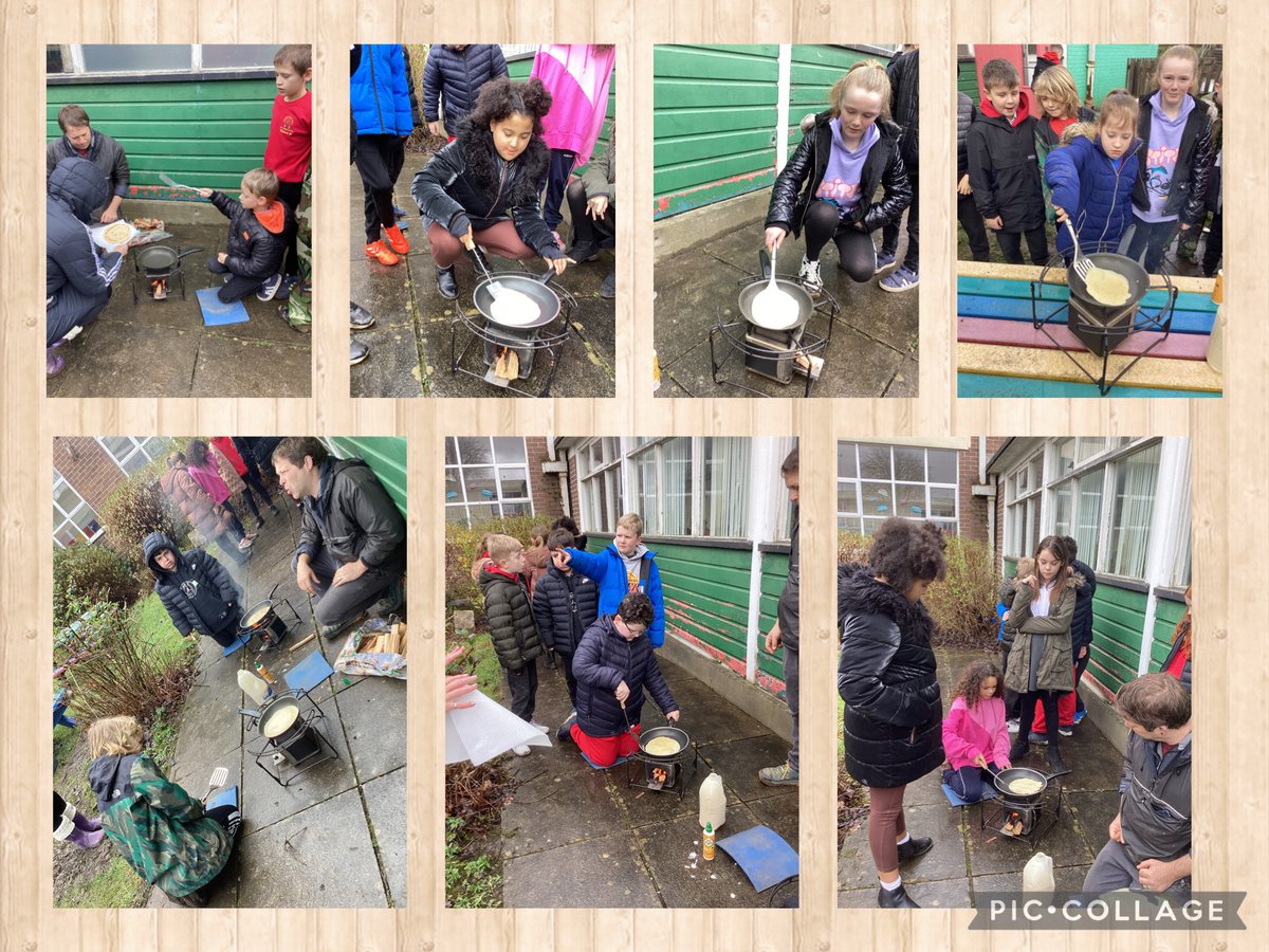 Cooking outdoors. Dosbarth Solva loved making pancakes on the wood fire stove and eating them with chocolate or strawberry sauce, yummy. @GlyncoedP #REACH