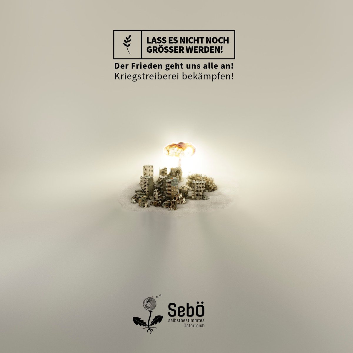 Seboe_Partei's tweet image. Sei selbst die Veränderung, 

die du auf der Erde sehen willst!

Ohne Frieden ist alles nichts –
Die Friedensarbeit  braucht dich jetzt …

Die Menschheit steht vor unfassbaren Umbrüchen und das Leben der Mehrheit hat für die Kriegstreiber ... mehr: buff.ly/3vm0jOo