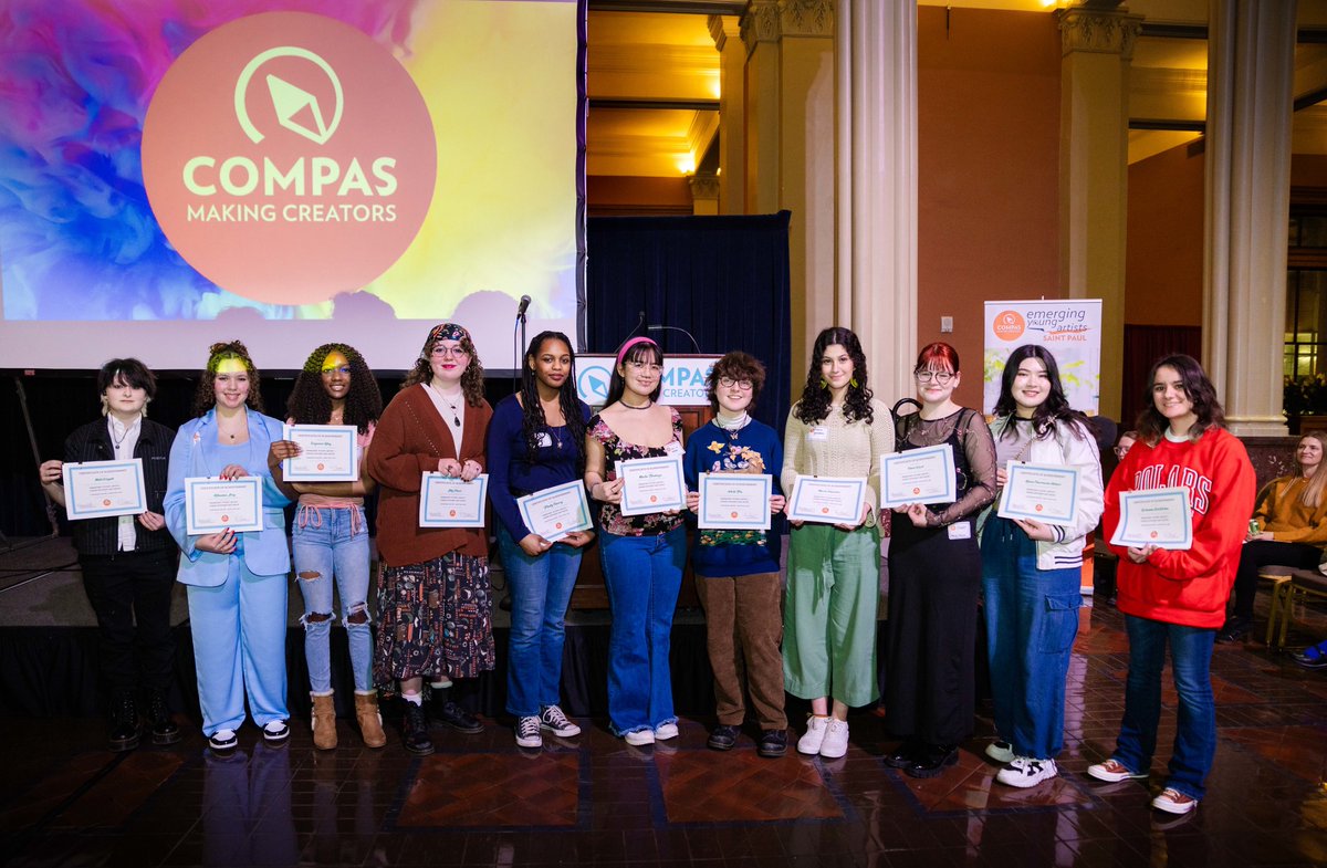 COMPAS_MN's tweet photo. Hot off the presses: Our video from this year's Emerging Young Artists Award Show and Gallery Exhibition Launch. Such a great night!
https://t.co/oeFmVqdtVb
#COMPASCreates #CreativitySavesTheWorld https://t.co/1MXBhF2HKS