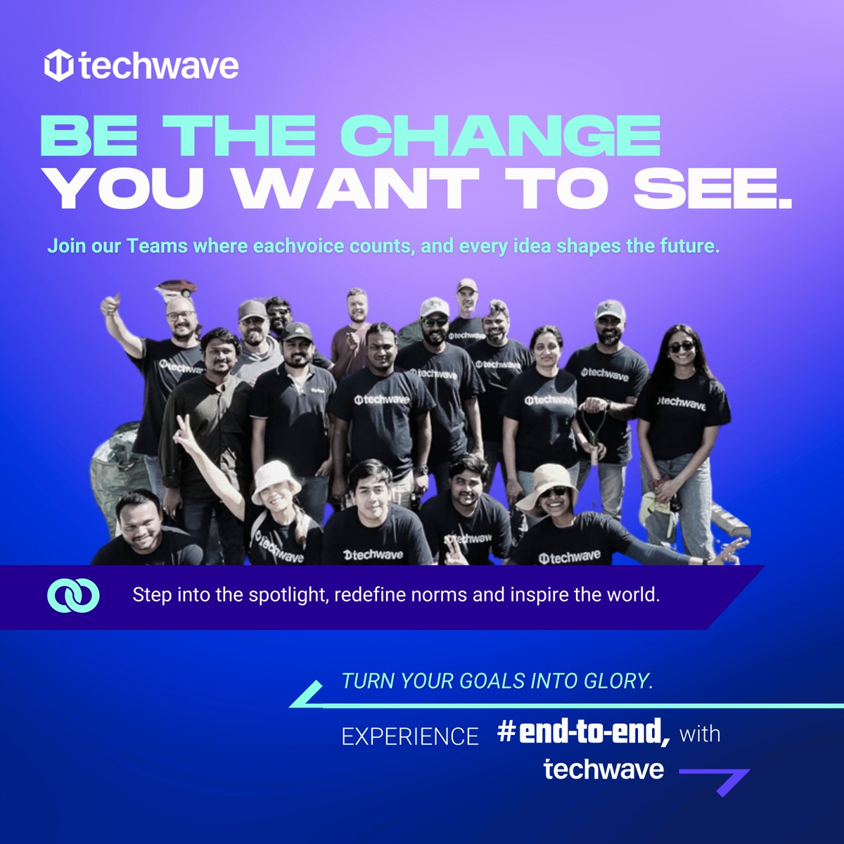 Your ideas shape our tomorrow. Techwave is a haven for thought leaders to flourish. Join our journey, where we challenge conventions and set new benchmarks. Together, let's redefine possibilities, end to end. Connect with us to be part of the change - techwave.net/careers/