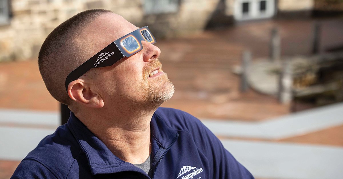 Specialized solar eclipse glasses are essential for eye safety during the eclipse. Find out how to safely view the Great North American Solar Eclipse in NH! bit.ly/3KE1nSJ