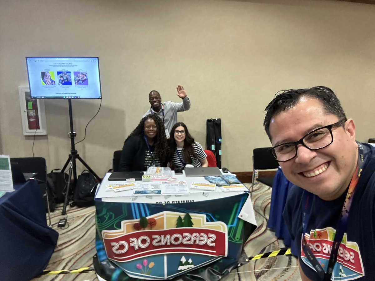 Come to see the #SeasonsOfCS booth at #SpringCUE to learn more about all the free workshops that are happening during #SummerOfCS #CSforCA #SpringCUE24