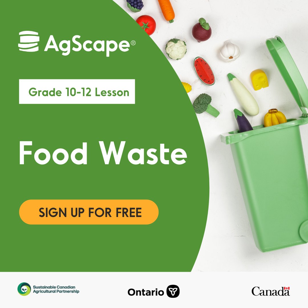 Calling all grade 10-12 teachers in Ontario! March is Canadian Agriculture Literacy Month, a perfect time to invite an AgScape guest speaker to educate your students about strategies for eliminating food waste. Request free lessons at agscape.ca/request-ta #CALM24 @AITCCanada