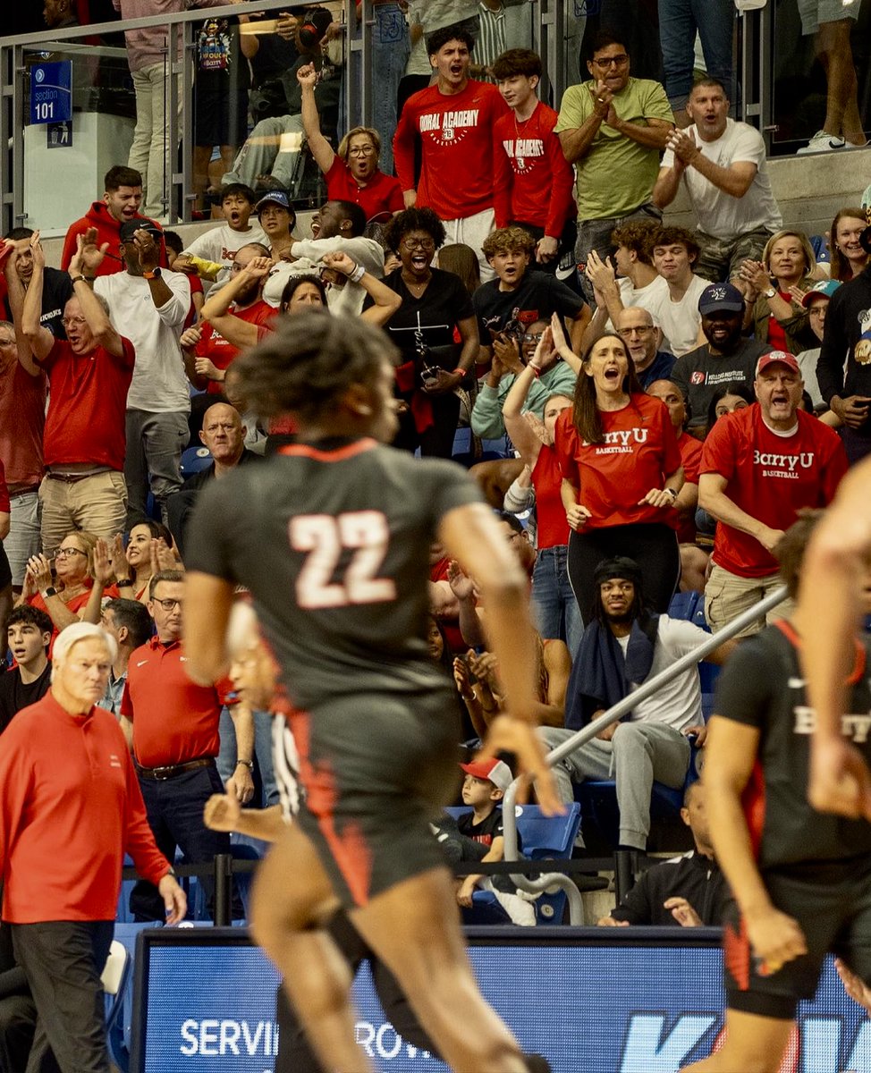 The loyal and spirited #BarryU fans are bringing their energy to NSU, making their presence felt and showing their unwavering support for their team.👏 #BarryProud @gobarrybucs