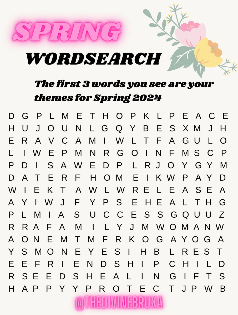 🌸 Spring Wordsearch 🌸

The first 3 words you see are your themes for this spring!

What are they?