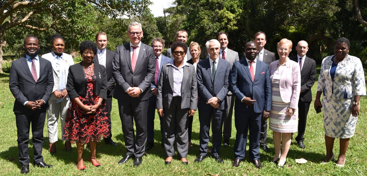 Hon Nancy Tembo, MP, Malawi Minister of Foreign Affairs, leading Ministers to the first European Union (EU) - Malawi Partnership Dialogue for 2024 held under the theme 'Investment and Private Sector-Led in Malawi' on 20th March, 2024.