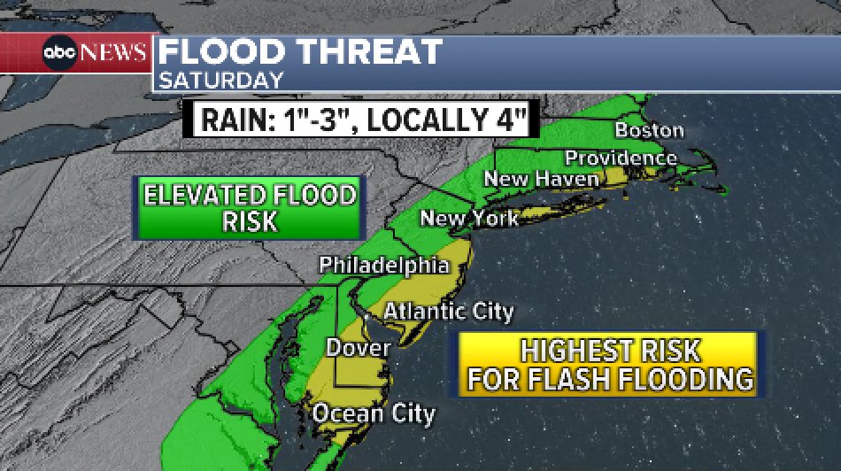 Ginger_Zee's tweet photo. Providence, RI going into this weekend’s heavy rain is already more than 8” above average for 2024. 

Super soaker for many who are at 150% of normal (or higher)!

This map shows flood risk for Saturday.

#weekendrain https://t.co/w1kgcl3slm