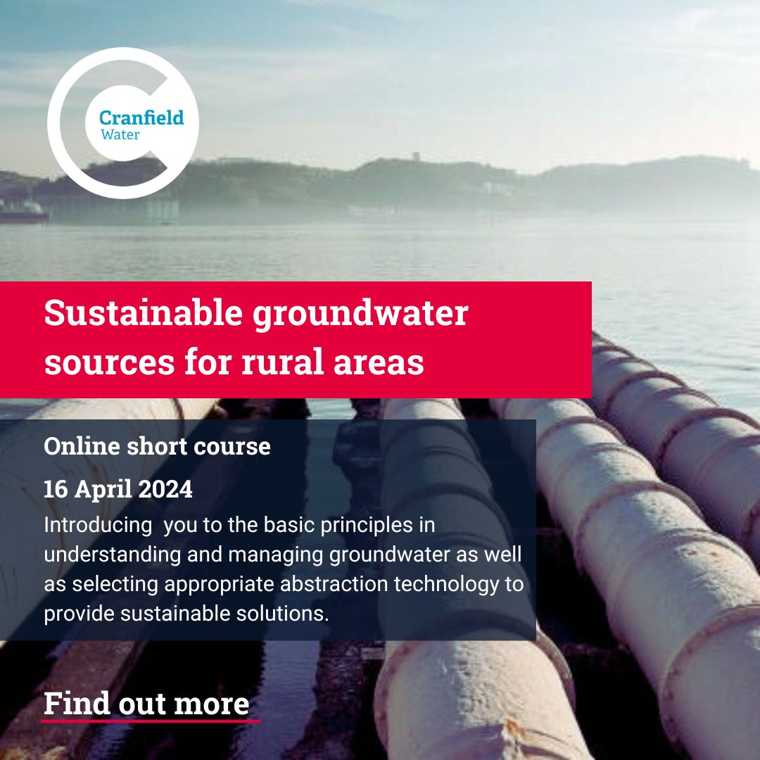 Cranfield Water (@cranfieldwater) on Twitter photo Calling all engineers and professionals who want to update their knowledge on applied aspects of sustainable groundwater sources.
Check out the Sustainable Groundwater Sources for Rural Areas short course: cranfield.ac.uk/courses/short/…
#WaterManagement #SustainableWaterFutures #SDG6 Calling all engineers and professionals who want to update their knowledge on applied aspects of sustainable groundwater sources.
Check out the Sustainable Groundwater Sources for Rural Areas short course: cranfield.ac.uk/courses/short/…
#WaterManagement #SustainableWaterFutures #SDG6