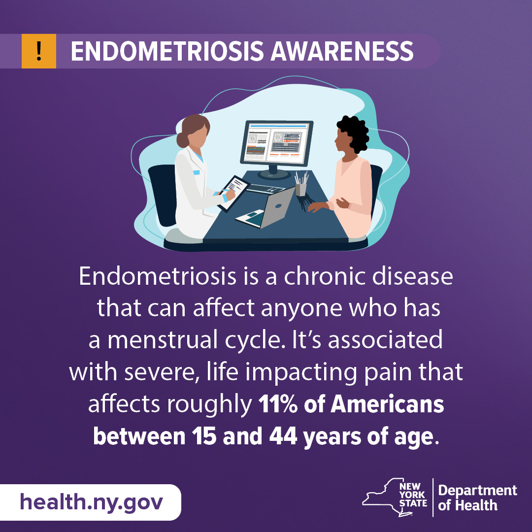 Endometriosis is a serious condition that can cause excruciating pain and infertility. Sadly, when people mention concerns about menstrual-type discomfort they are often dismissed. Learn more: health.ny.gov/press/releases…