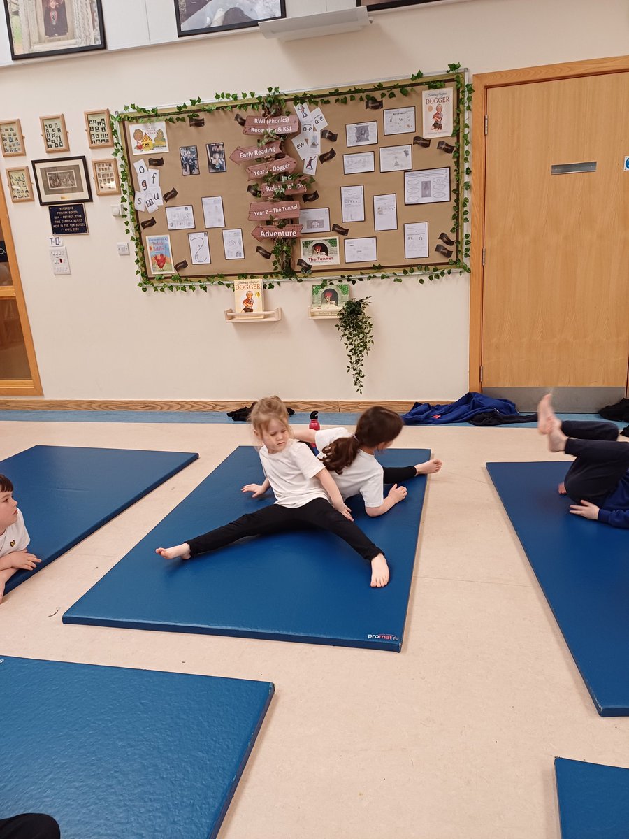In gymnastics @Serinclass have been working in pairs performing routines that they have devised.