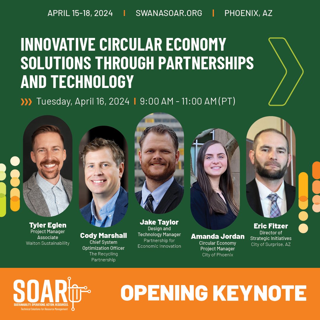 The #SOAR2024 keynote presentation will explore the circular economy in action, emphasizing the importance of regional partnerships as drivers of success through business opportunities, job creation, and environmental protection. Learn more and register today:…