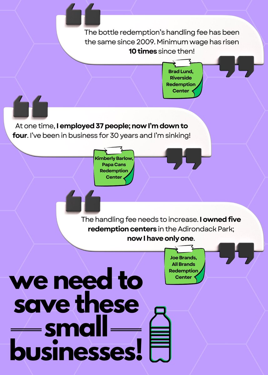 Bottle Redemption Centers need an increased handling fee.  This can be done without any new costs to consumers or distributors.  This is why I have introduced A.3375 and am working towards its adoption.