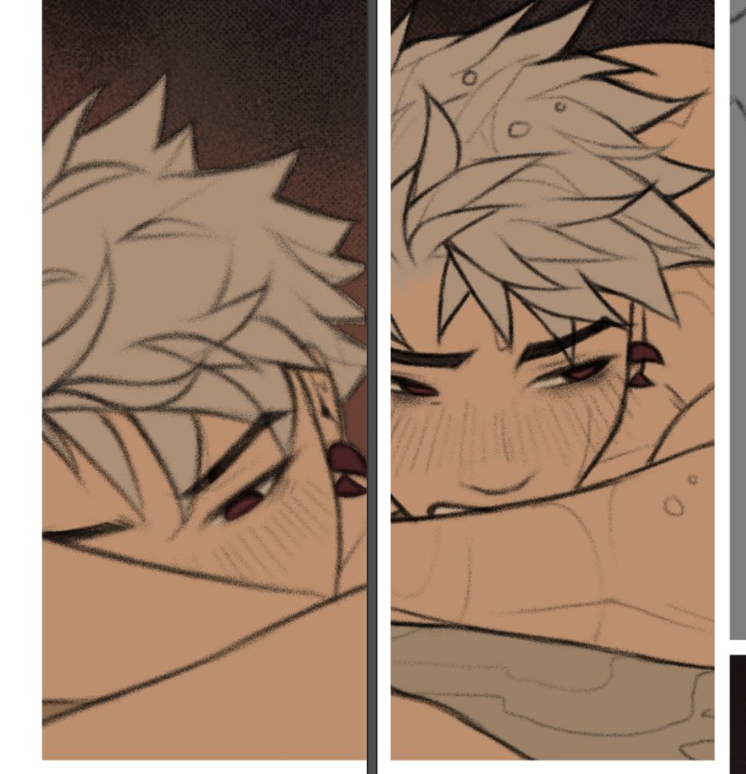 [ ⚠️ WIPs // KRBK ] more little 2023/2024 comparisons as it is the glue holding me together while I re-do 6 pages of an 11pg comic