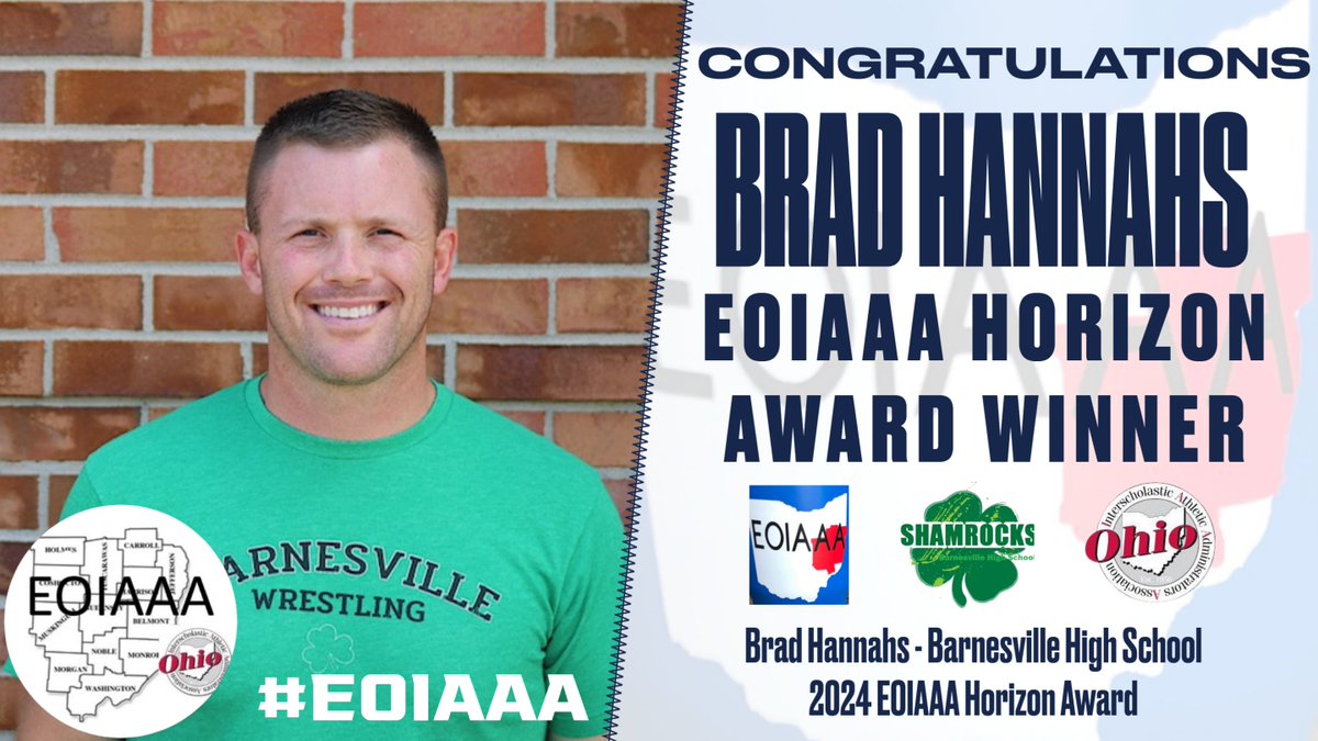 Congratulations Brad Hannahs - Barnesville HS
EOIAAA Horizon Award Winner