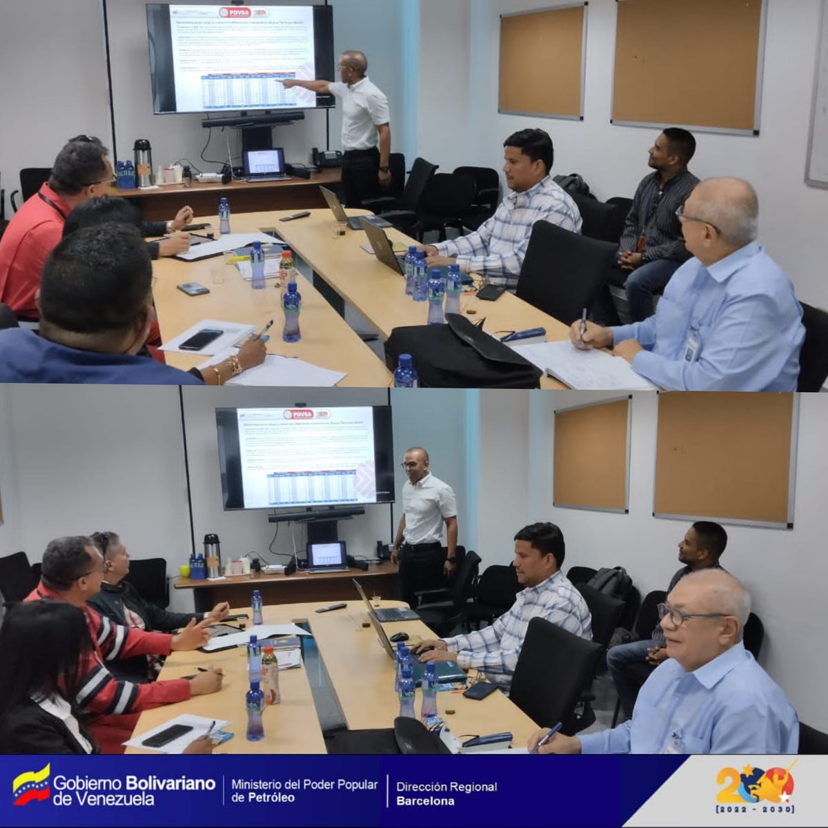 #21Marz Reunión de coordinación entre SAMH, PDVSA TAEJ y @minpetroleodrb para arrancar mañana  22/03/24 con una inspección al área operativa del Terminal de Embarque y Almacenamiento en Jose, con el propósito de mejorar cada dia el proceso de carga y descarga de los tanqueros.