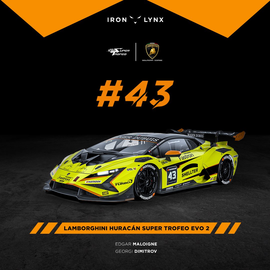 Announcement 🚨

I am extremely happy to announce that I will be competing with <a href="/IronLynx_/">Iron Lynx</a> alongside my teammate Edgar Maloigne in this year's <a href="/LamborghiniSC/">Lamborghini Squadra Corse</a> Super Trofeo Europe season!

Big thanks to all the people involved in making this happen. Let's show them what we can do.