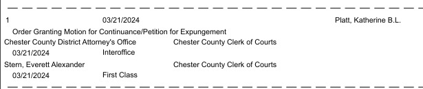 Continuance granted. Stern claimed in his lawsuit Stern v Daily News affidavit that one of the victims was possibly paid to make false accusations against him. He didn't attach any supporting exhibits. Color me doubtful. @chescoda