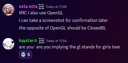 the GL in 'openGL' stands for girls love