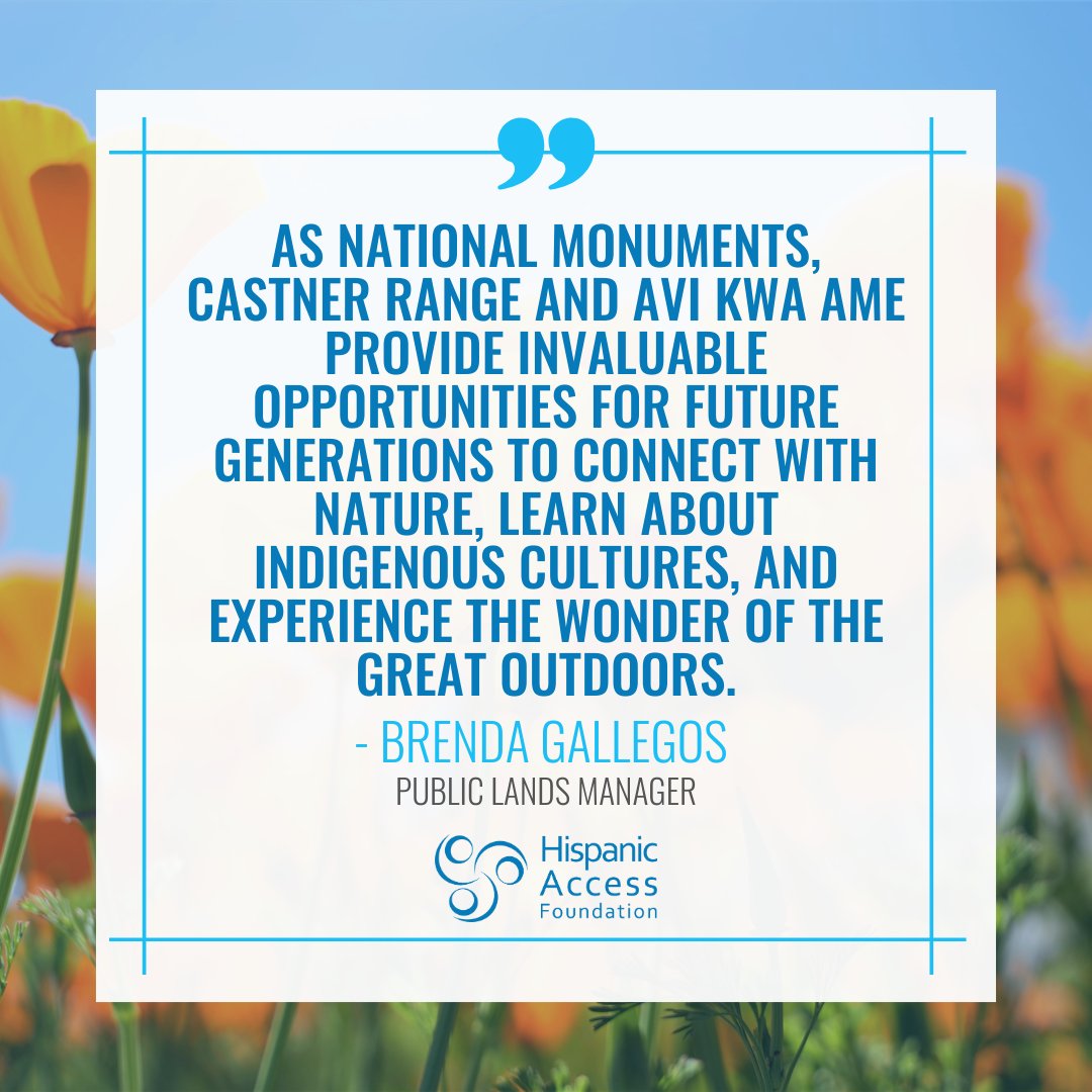 🌟 CELEBRATING ONE YEAR! 🎉 Thanks to the incredible advocacy efforts of local communities and coalitions, #CastnerRange & #AviKwaAme were declared national monuments a year ago today. Read our Public Lands Manager's reflection blog ➡️ ow.ly/fPer50QZ0MR #MonumentsforAll