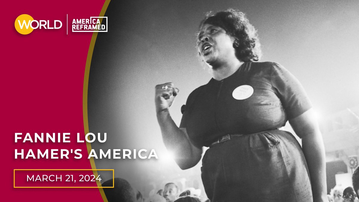 As a child, Fannie Lou Hamer worked in the cotton fields of Mississippi. As a woman, she championed human rights for all, fighting for voter enfranchisement and Black political representation. WATCH #FannieLouHamersAmerica at 8/7c on @WORLDChannel: bit.ly/ARF_FannieLouH….