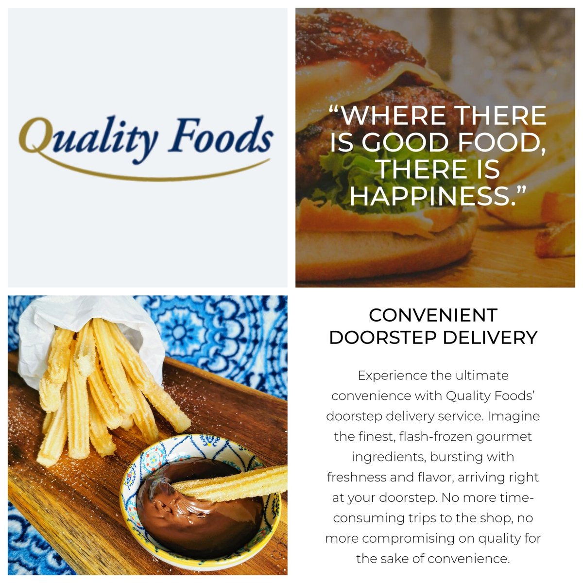 We're delighted to announce that we've teamed Quality Foods who specialise in delivering quality, locally sourced frozen foods conveniently to your front door nationwide ❄️🚚🇮🇪
➡️ qualityfoods.ie/shop/desserts/
#churros #Foodies  #supportlocal