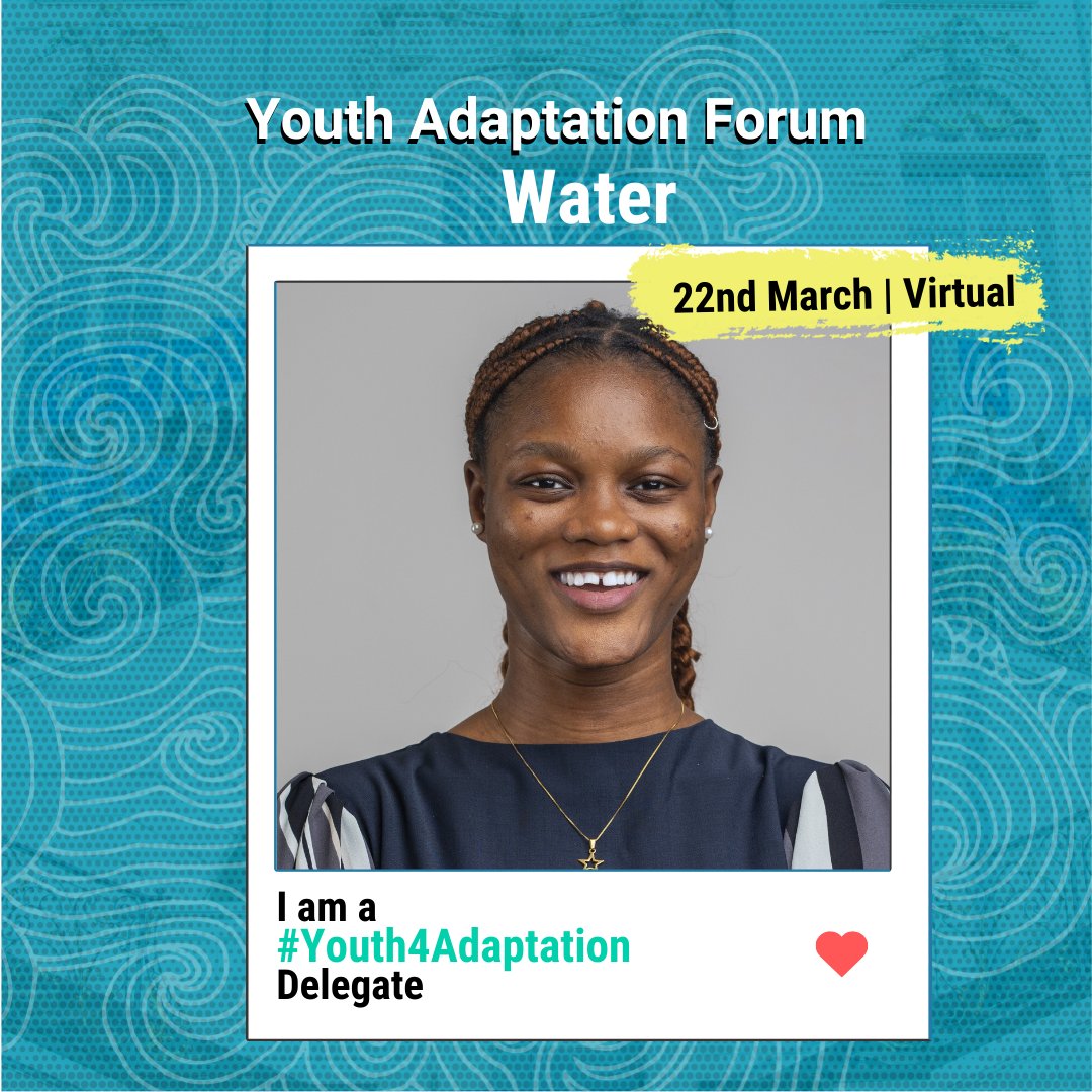 I am a #Youth4Adaptation Delegate and will be attending the GCA's Youth Adaptation Forum on Water. Register to attend here: gca.org/events/youth-a…