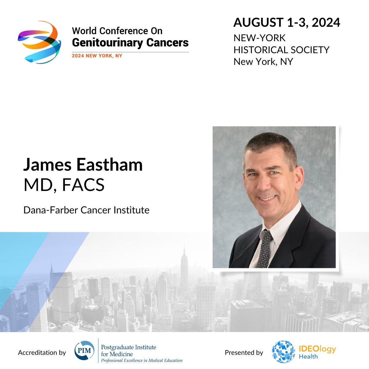 Announcing the esteemed addition of Dr. James Eastham to our #WorldGU24 faculty! Discover more today at hubs.la/Q02qkC200 and join us for a 2-day #CME meeting in New York City! #GUcancer #urology #MedEd