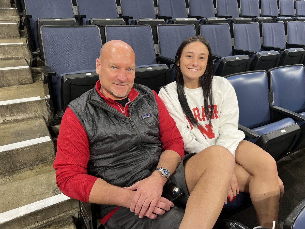 This is Scott and Quinn Groves from the Omaha area. 

Scott tells me this is a special bonding moment for him and his daughter before she goes off to college in the fall. 

He’s hoping the #Huskers give them a reason to be here in Memphis a while.