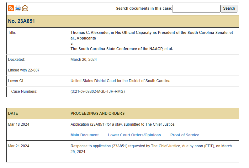 johnscusick's tweet photo. Quick update: our response to Defendants' application for a stay is due by noon on Monday, March 25 @NAACP_LDF @ACLU @ACLU_SC @arnoldporter @SCNAACP #FairMaps https://t.co/EjUeC2bry8