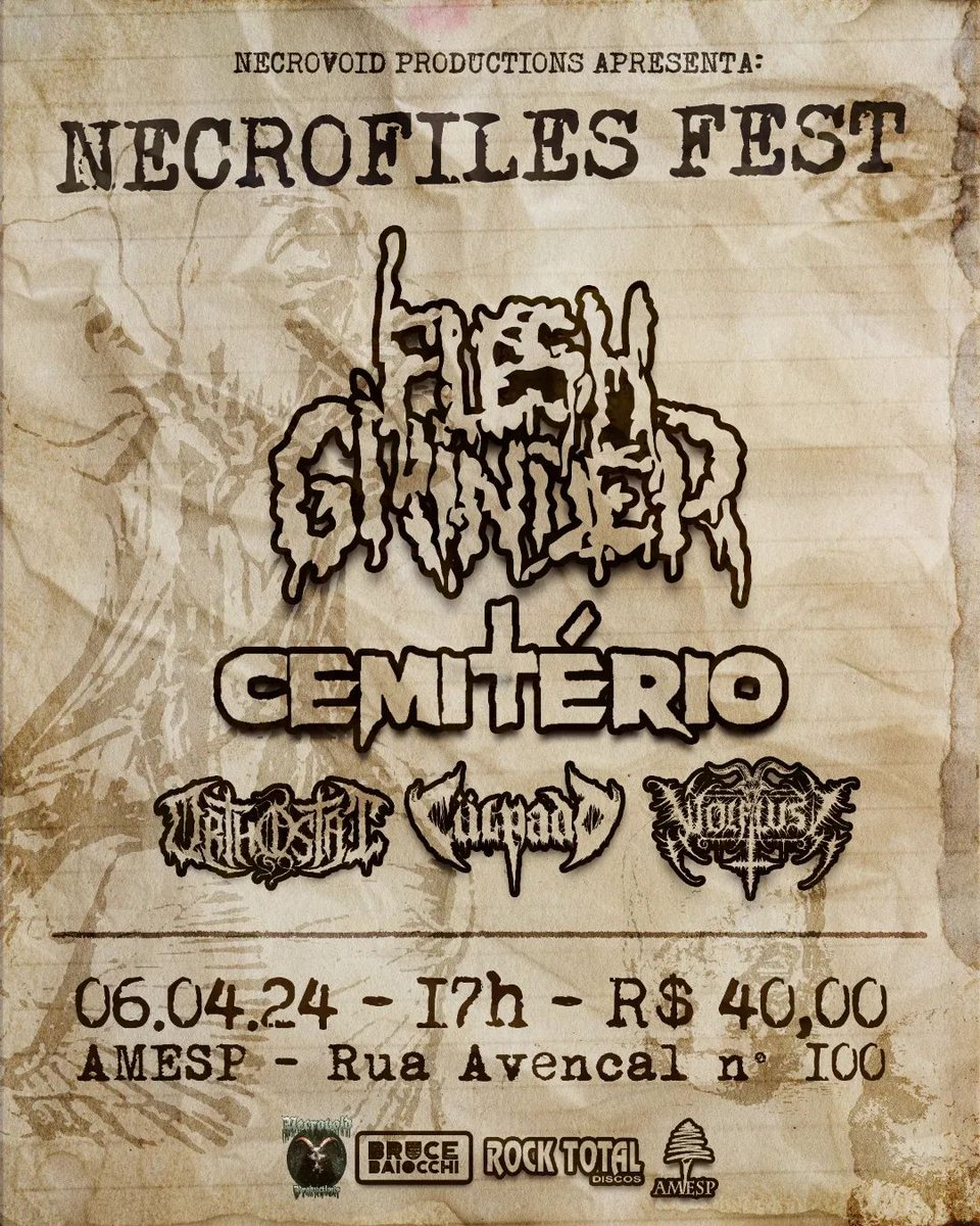 SFPressPR's tweet photo. 🔥🎸 ORTHOSTAT e mais no 'Necrofiles Fest' em Joinville/SC! 🎶 06/04/2024, 17h, AMESP. Ingressos R$40 (PIX: necrovoid.productions@gmail.com) ou R$50 na hora. Ponto de venda: Rock Total Discos. Detalhes: https://t.co/pG92Qz6wI1

#Orthostat #NecrofilesFest #HeatDeathTour2024 https://t.co/S5ubl7wlsQ