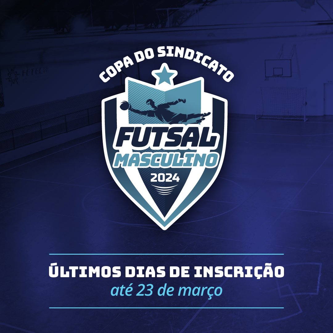 bancariosctba's tweet photo. Tudo certo nas inscrições dos times para a Copa de Futsal? ⚽

Corra! São os últimos dias de inscrição. A previsão de início do campeonato é 06 de abril.

🔗 Veja todas as informações e inscreva-se: https://t.co/CZhI6AoFi0 https://t.co/odFzQjz7Xx