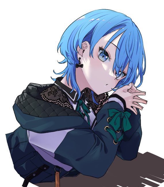 「blue hair green ribbon」 illustration images(Latest)