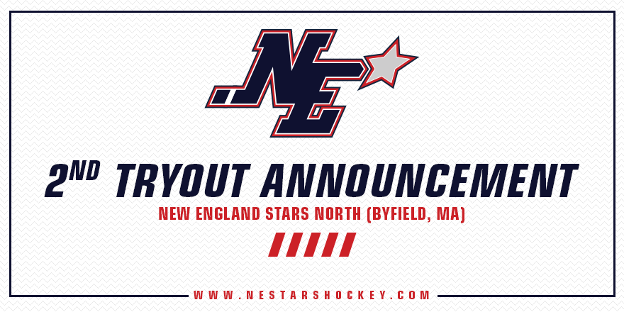 Missed our Tryouts? No Problem -  Our New England Stars North (Byfield, Ma) Location will have a secondary tryout on March 30th at Raymond J. Bourque Ice Arena at Endicott College for 2010, 2011, and U16/U18 Birth Years.

Register Today Attend - thehockeyacademy.sportngin.com/survey/show/83…