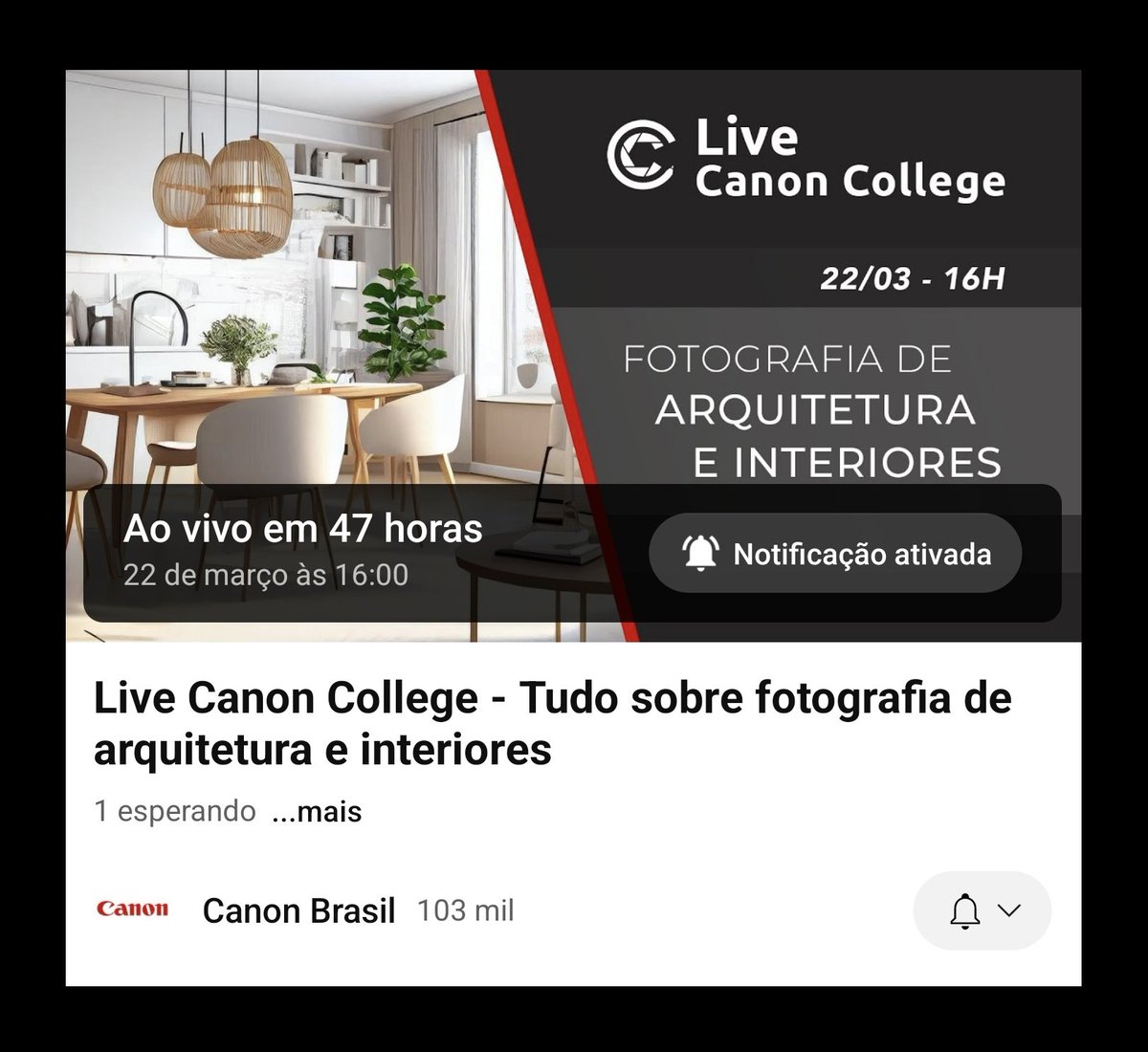 omanuelsa's tweet photo. Nessa sexta, 22 de março, as 16h, vou participar de uma conversa no youtube da canon sobre fotografia de arquitetura e interiores.

https://t.co/wF742RbmcM https://t.co/SQ64zIeBE3