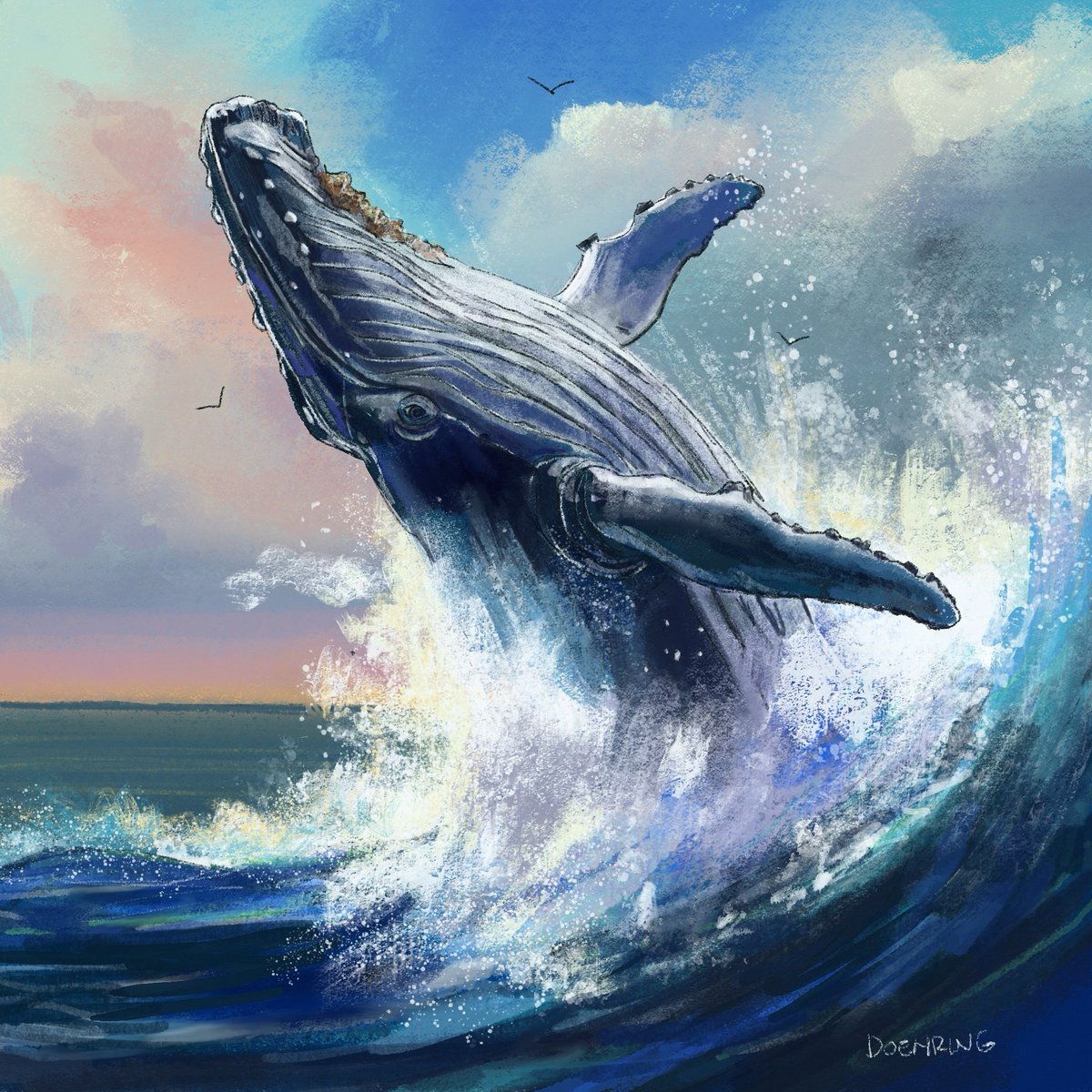 Majestic whale 🐋 #kidlitart #whales #ocean #nature #picturebooks #illustration #whaleart #fish #underwater #sealife #nonfiction